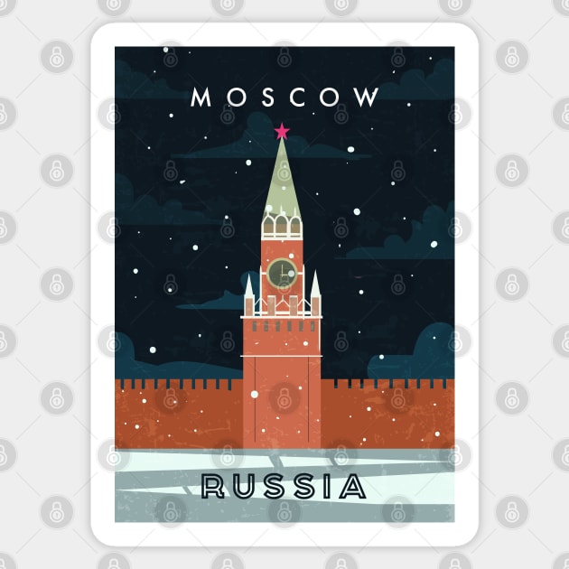 Moscow, Russia. Retro travel poster Sticker by GreekTavern